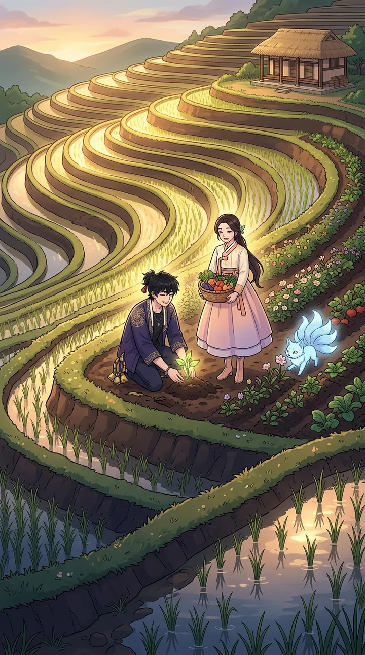 Bom and Yeon in the comic scene for the Garden Field, the Gi Earth birthday type