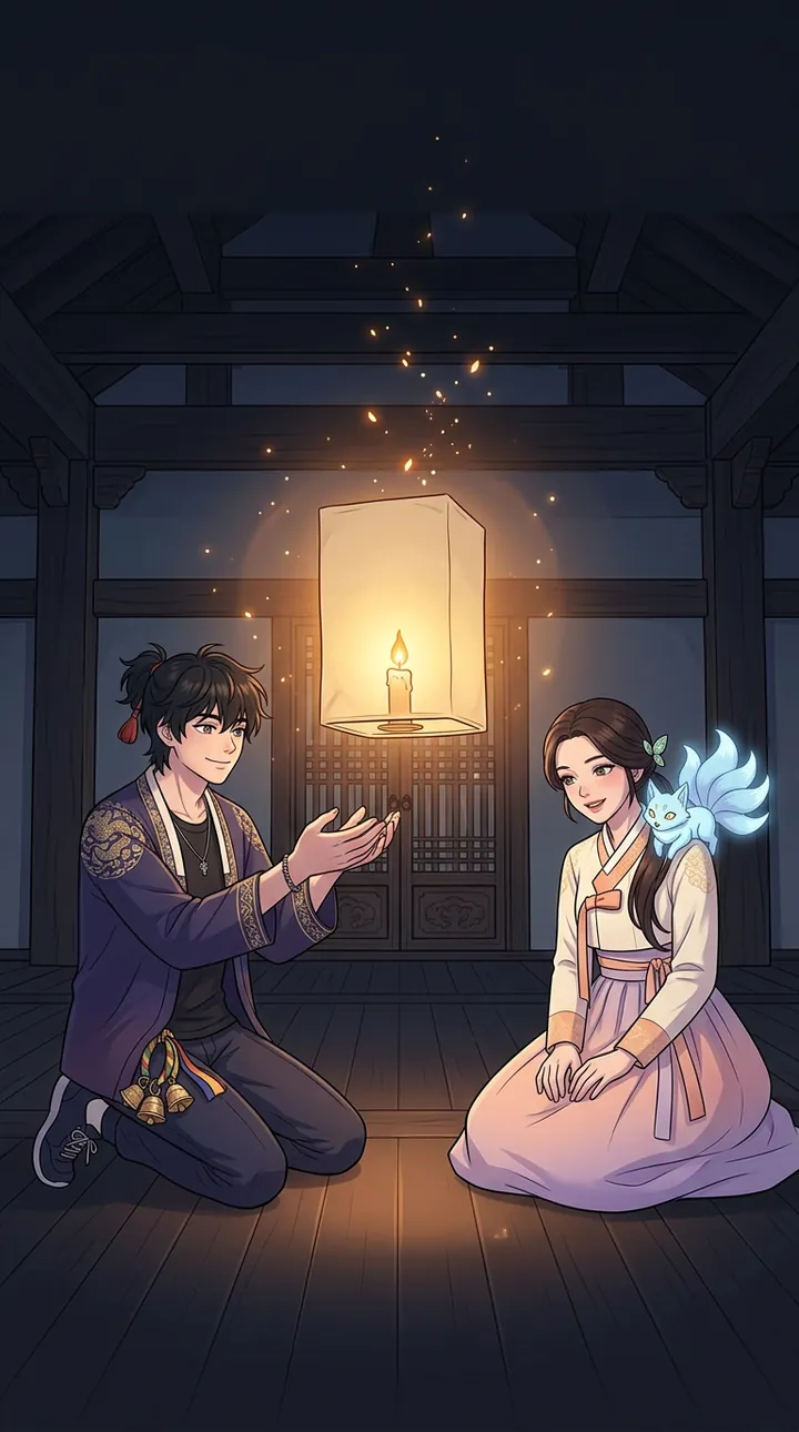 Bom and Yeon in the comic scene for the Candle, the Jeong Fire birthday type