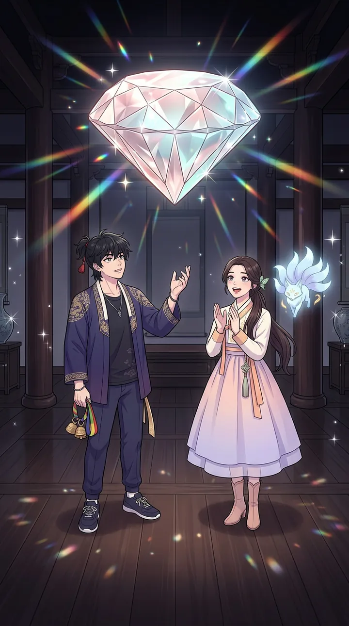 Bom and Yeon in the comic scene for the Jewel, the Sin Metal birthday type